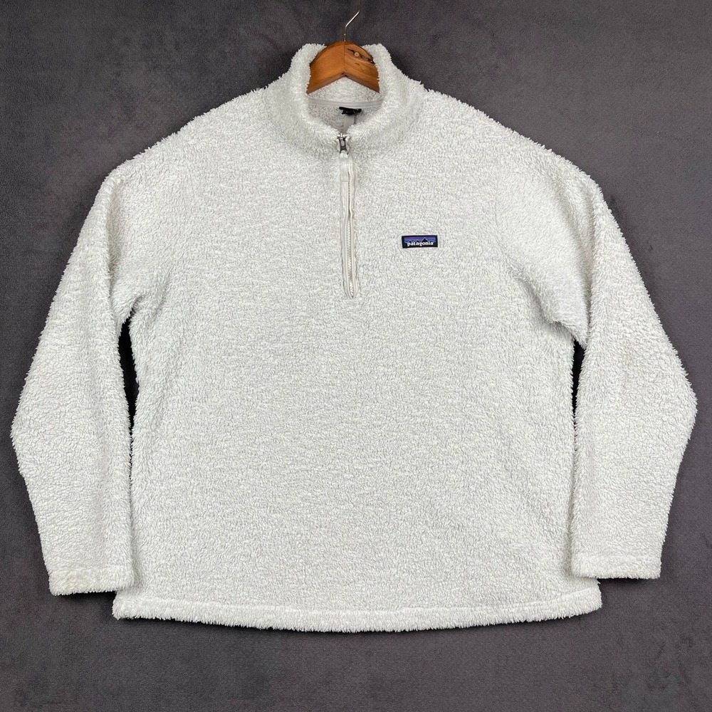 Patagonia Los Gatos 1/4 Zip Fleece Pullover Womens XXL Birch White Fuzzy 25235